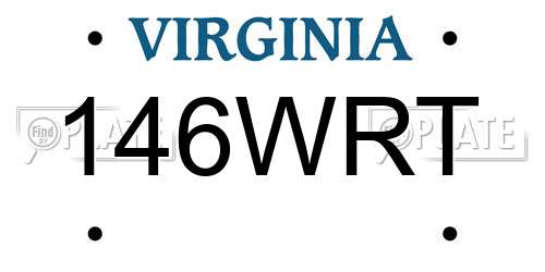 146WRT Virginia License Plate