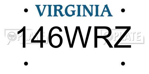 146WRZ Virginia License Plate
