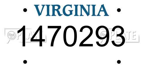 1470293 Virginia License Plate