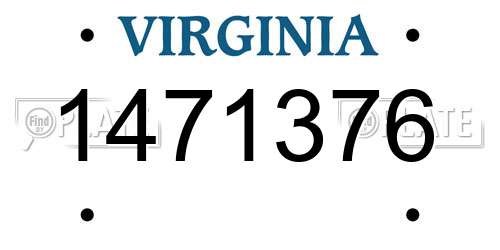 1471376 Virginia License Plate