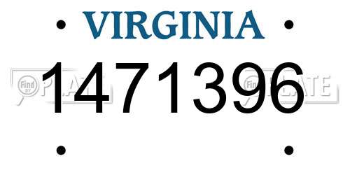 1471396 Virginia License Plate