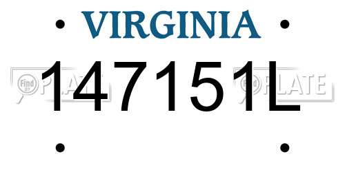 147151L Virginia License Plate