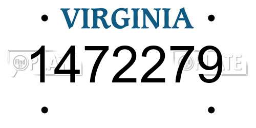 1472279 Virginia License Plate