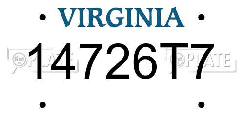 14726T7 Virginia License Plate