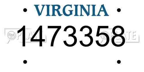 1473358 Virginia License Plate