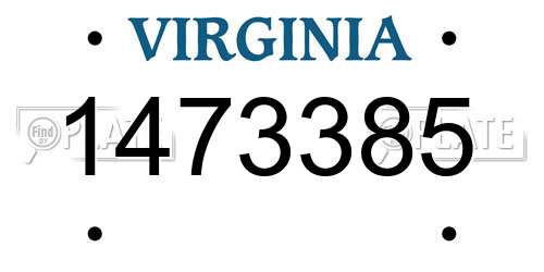 1473385 Virginia License Plate