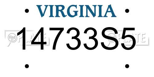 14733S5 Virginia License Plate