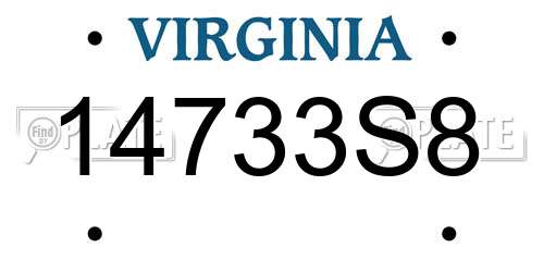 14733S8 Virginia License Plate
