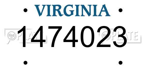 1474023 Virginia License Plate