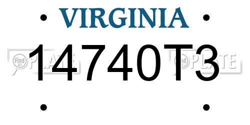 14740T3 Virginia License Plate