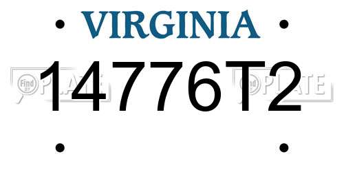 14776T2 Virginia License Plate