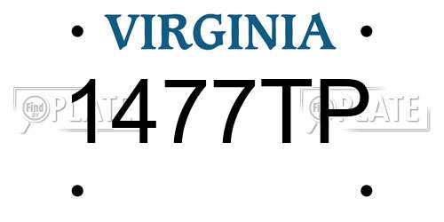 1477TP Virginia License Plate