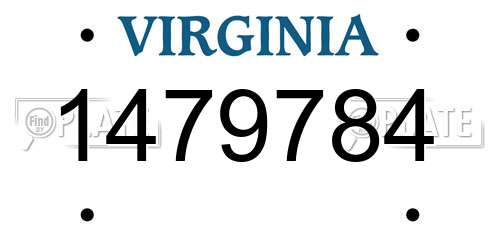 1479784 Virginia License Plate