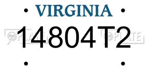 14804T2 Virginia License Plate