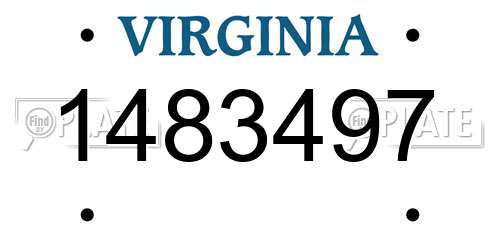 1483497 Virginia License Plate