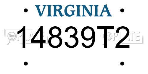 14839T2 Virginia License Plate