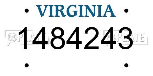 1484243 Virginia License Plate