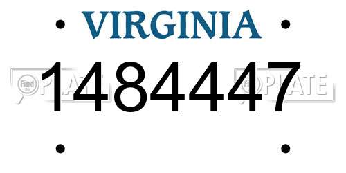 1484447 Virginia License Plate