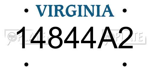 14844A2 Virginia License Plate