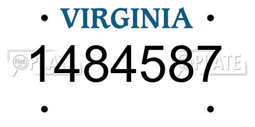1484587 Virginia License Plate