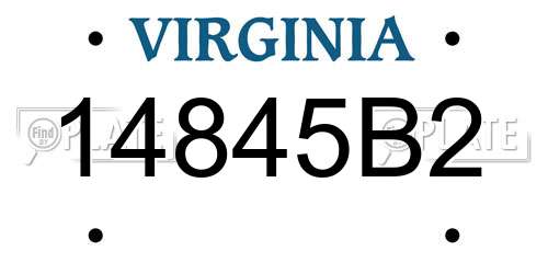 14845B2 Virginia License Plate