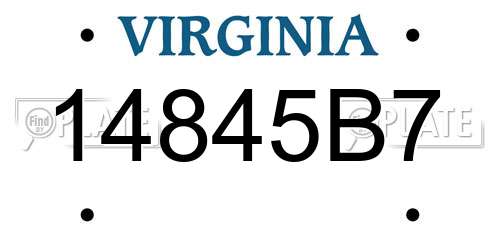 14845B7 Virginia License Plate
