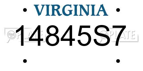 14845S7 Virginia License Plate