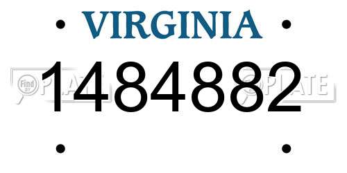 1484882 Virginia License Plate