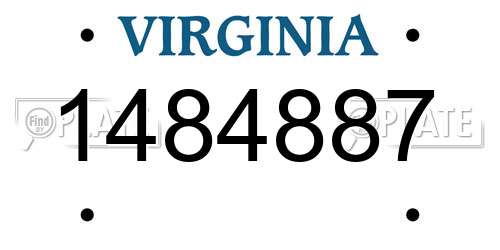1484887 Virginia License Plate