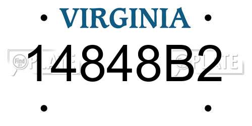 14848B2 Virginia License Plate