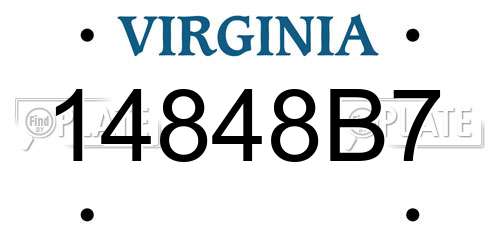 14848B7 Virginia License Plate