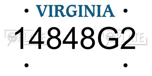 14848G2 Virginia License Plate