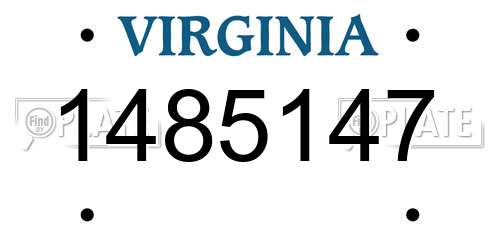 1485147 Virginia License Plate