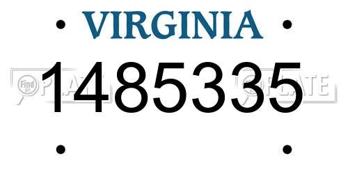 1485335 Virginia License Plate