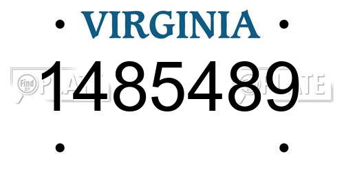 1485489 Virginia License Plate