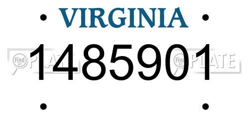 1485901 Virginia License Plate