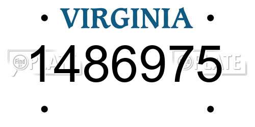 1486975 Virginia License Plate