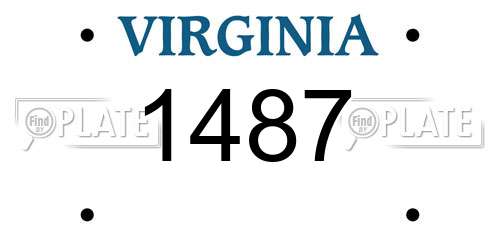 1487 Virginia License Plate