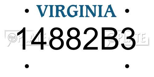 14882B3 Virginia License Plate