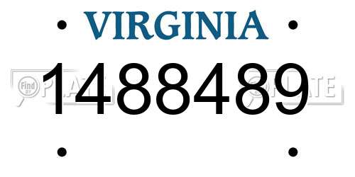 1488489 Virginia License Plate