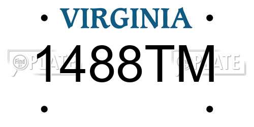 1488TM Virginia License Plate