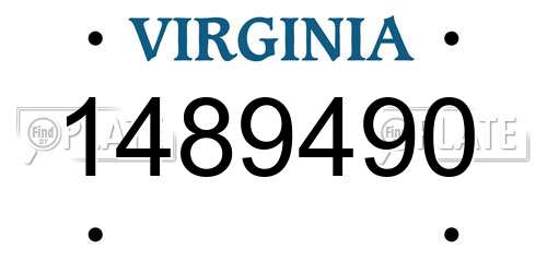 1489490 Virginia License Plate
