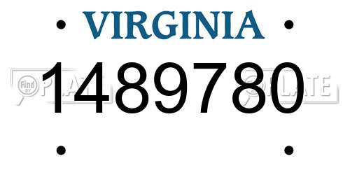 1489780 Virginia License Plate