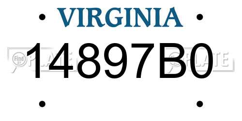 14897B0 Virginia License Plate