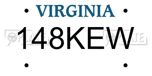148KEW Virginia License Plate