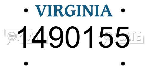 1490155 Virginia License Plate
