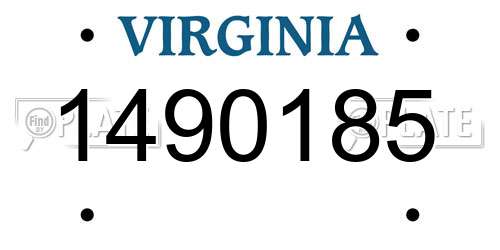 1490185 Virginia License Plate