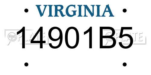 14901B5 Virginia License Plate