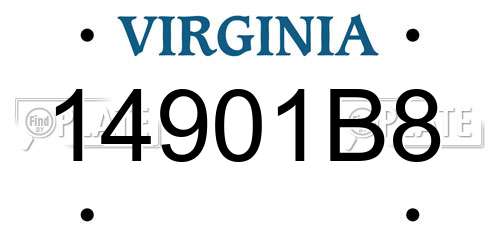 14901B8 Virginia License Plate