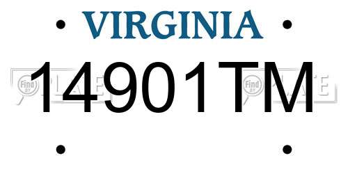 14901TM Virginia License Plate